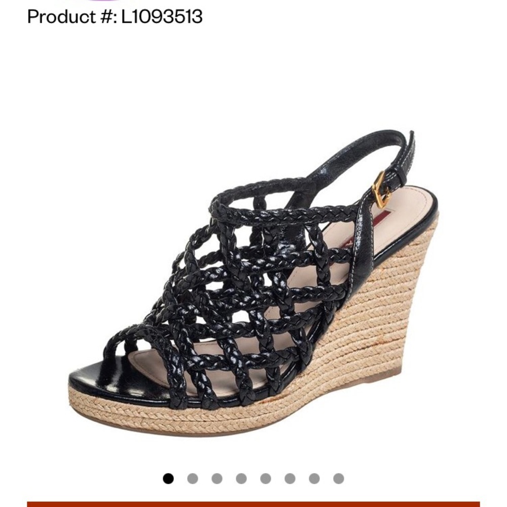 Prada sports blk braided leather cage Espadrilles - Picture 11 of 11